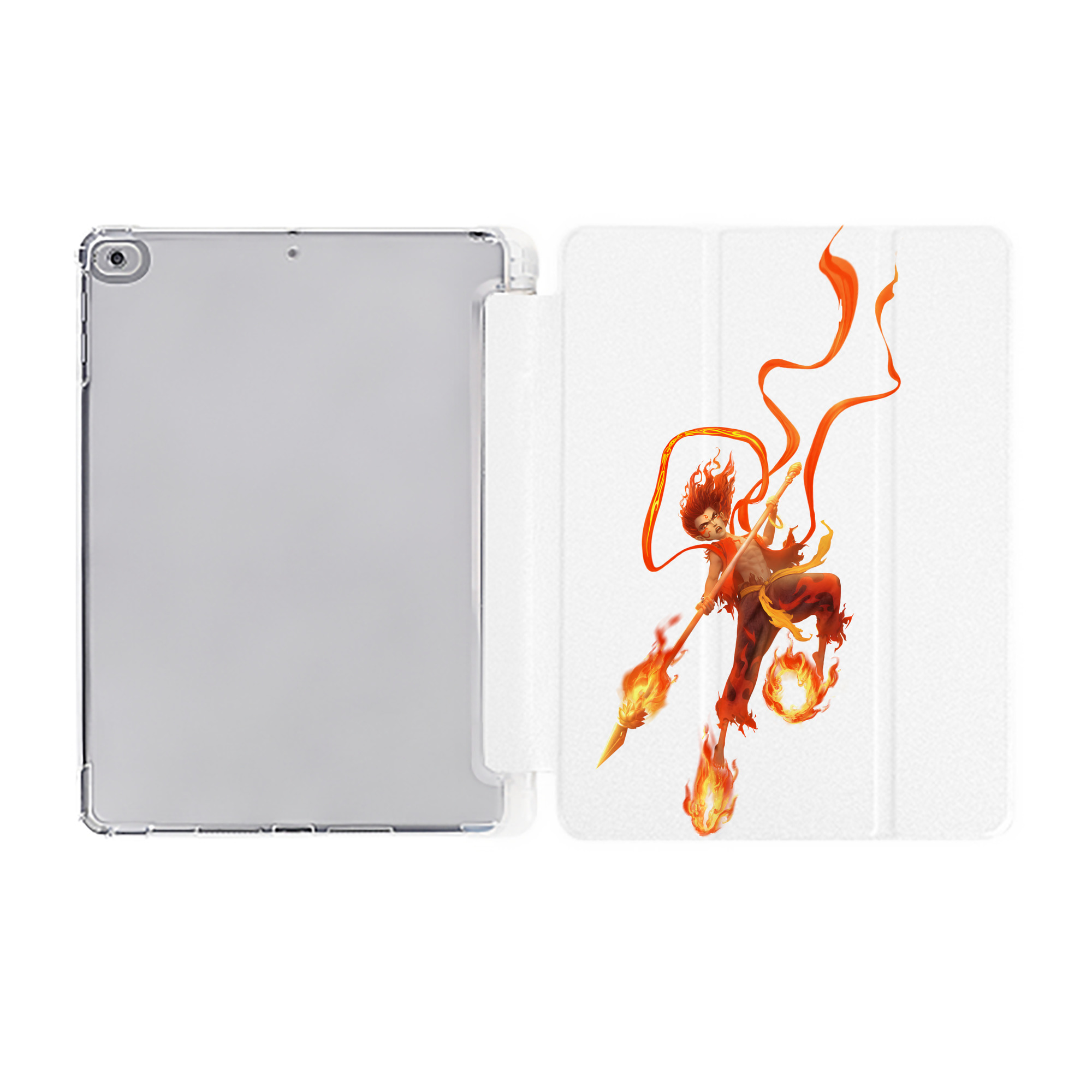 （画像用） Ne Zha 2 ナタ 魔童の大暴れ IPad ケース ペン収納付き 三つ折りスタンド PUレザー×シリコン 対応機種9.5/10.5/10.9インチ